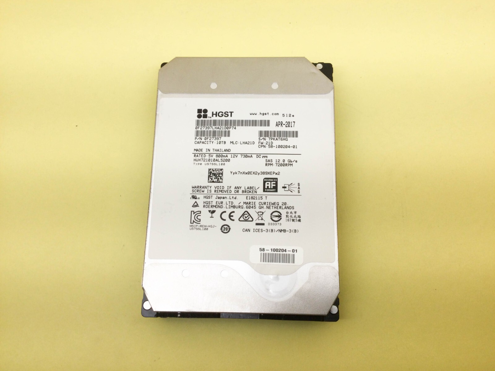 HGST 3.5インチ HDD 10TB SAS 12Gb/s Amazon.com: 10TB 12GB/S SAS 7.2K RPM LFF 3.5-INCH Enterprise