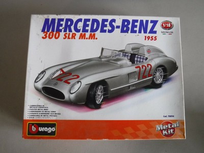 Mercedes Benz 300 SLR M. M. 1955 Burago Model Kit Metal body 1/18