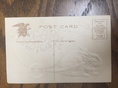 VINTAGE Postcard - Easter Greetings Embossed Rabbit (300MT)