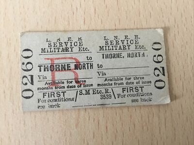 L, N, E, R,    Railway. Ticket,    (. Thorne. North. To,  0260,   ) DA-5,