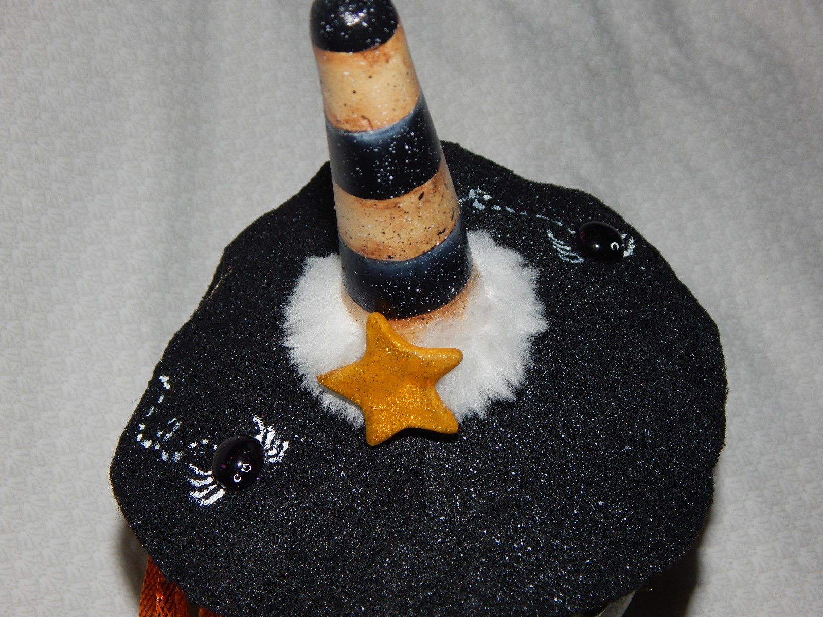 Halloween Hand Painted Gourd Witch with Handmade Embellishments-Cute Decoration!