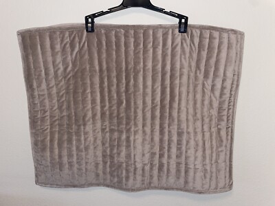 THRESHOLD Taupe Beige Channel Stitch Polyester Velvet Standard Shams Set 2 READ