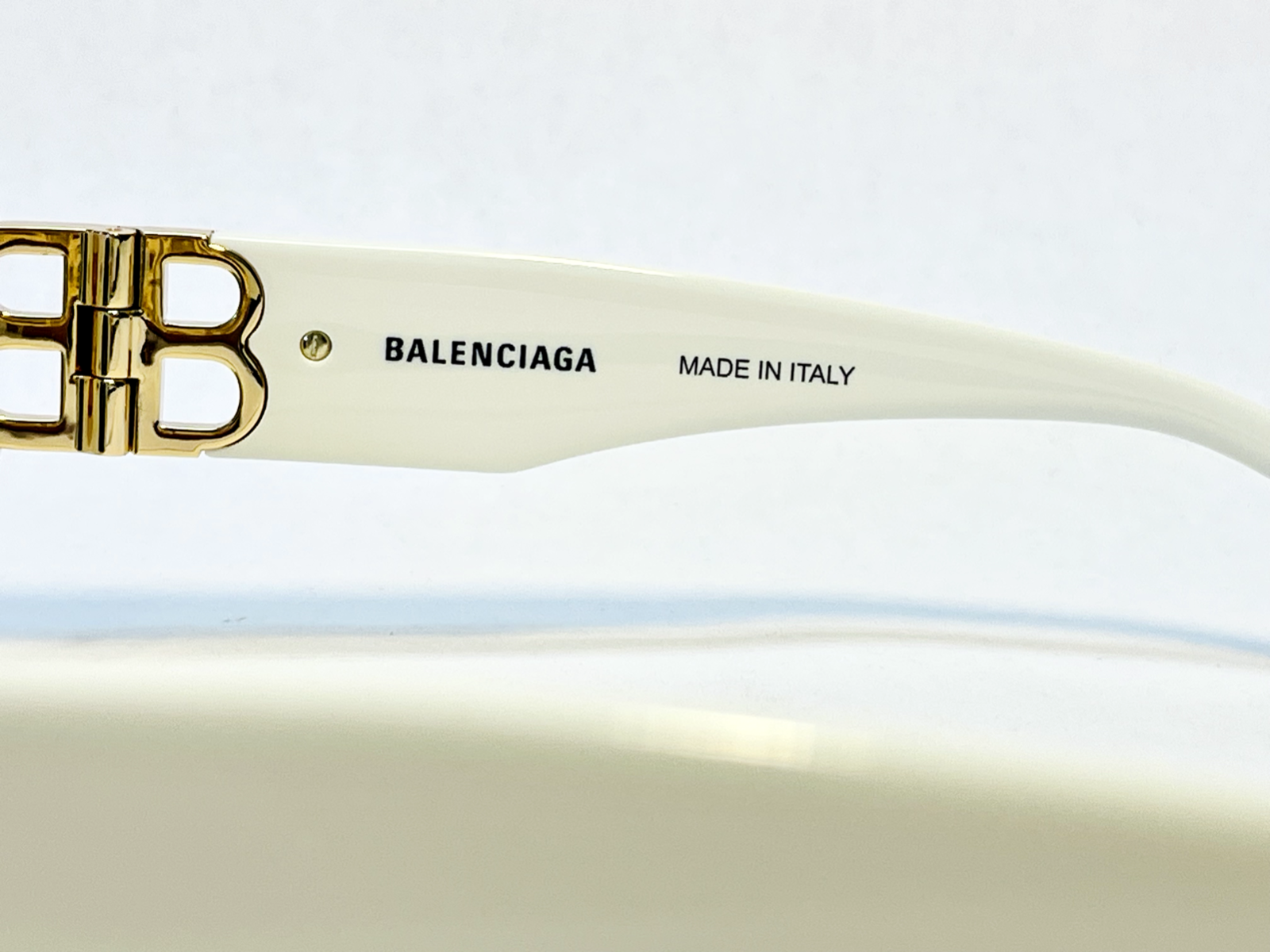 Pre-owned Balenciaga Dynasty 0095 White Gray 012 Fashion Bb Logo Narrow Sunglasses Bb0095s