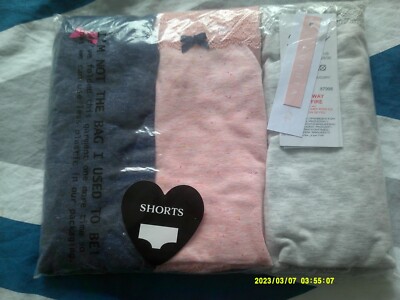 32/34 - New 3 Pack PRETTY SECRETS SOPHIA Ladies Briefs blue pink grey Size 32/24