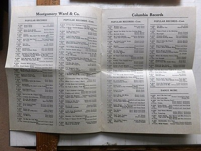 1927 Montgomery Ward small Columbia Records Catalog w/needles and accessories.