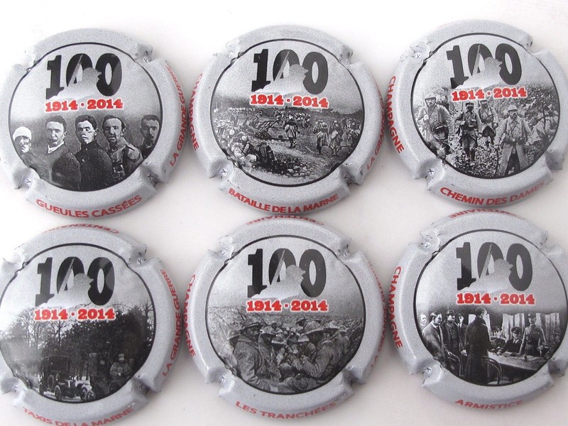 SÃ©Rie  6  Capsules Champagne  Centenaire De La Grande Guerre Ref: 873 Ã  873e