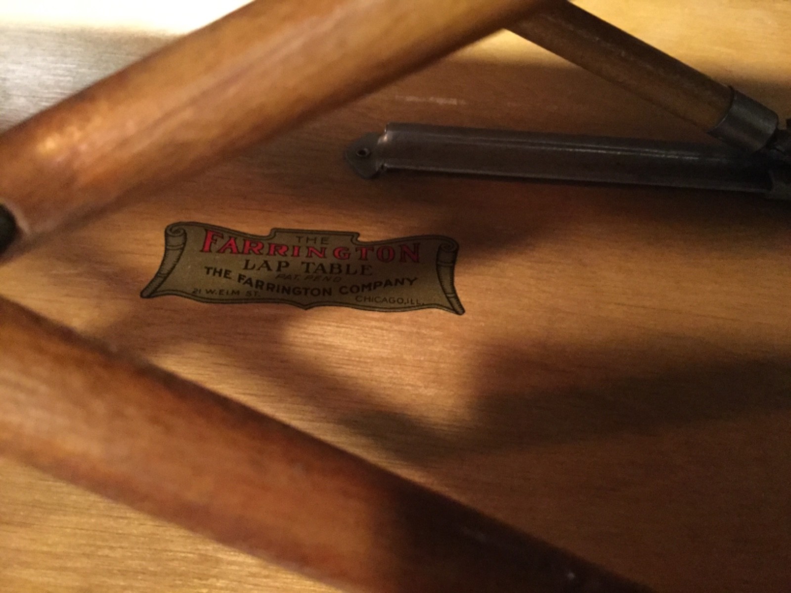 Antique Vtg Farrington Adjustable Lap Table - Chicago IL