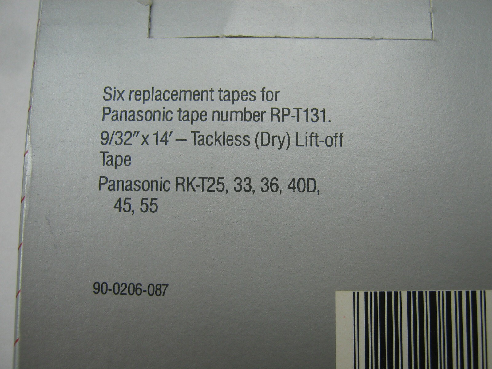 New Nukote NK206TL 6 Lift-off tapes for Panasonic RK-T40, 45 and others