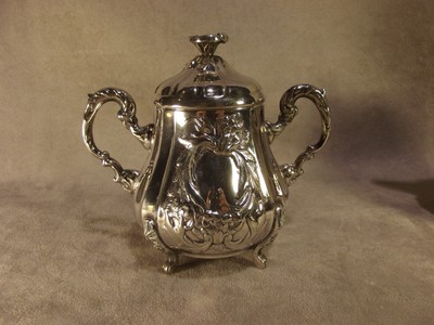 Vintage Cortasa Alpaca Silverplate Creamer and Sugar with Lid