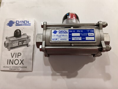 3/8'' NPT FAIL CLOSE PNEUMATIC BALL VALVE BY OMOL WITH LOCAL INDICATOR, 316 SS