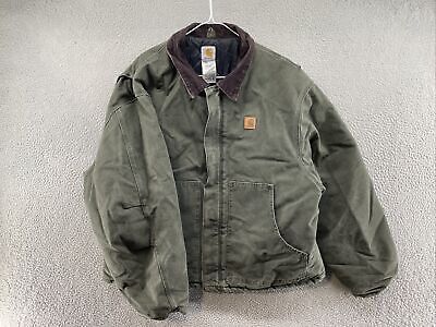 Vintage Carhartt Jacket Mens Green Canvas Quilted J22 Mos Vintage Carhartt Jacket Mens Green Canvas Quilted J22 Mos
