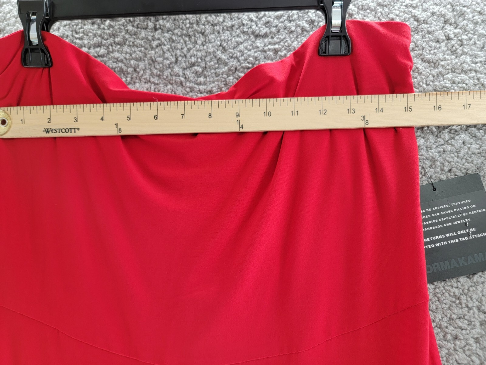 Norma Kamali Fishtail Gown Women's XL Tiger Red Straight Neck Strapless Pullover - Picture 5 of 15