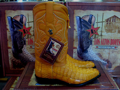 Pre-owned Los Altos Boots Los Altos Women Buttercup Genuine Crocodile Tail Western Cowboy Boot (m) L091021 In Yellow