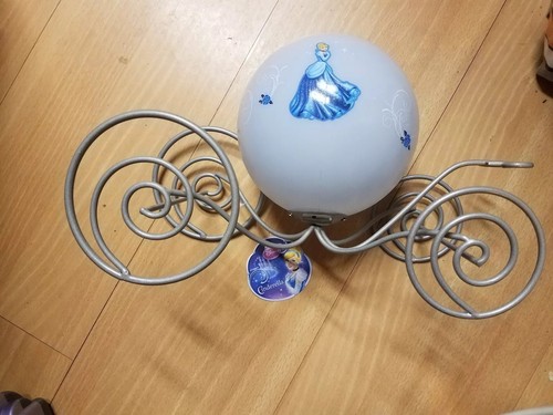 Disney Cinderella Carriage Desk Lamp Battery Operated. Color Changing Globe
