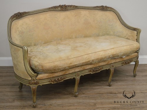 French Louis Style Antique Paint Frame Sofa
