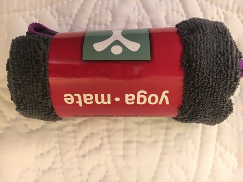 Two Yoga microfiber large Hand Towel Towels Sized Perfectly Mat Gray/Purple B59