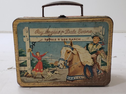 Roy Rogers And Dale Evans Double R Bar Ranch Kids Metal Lunch Box Vintage