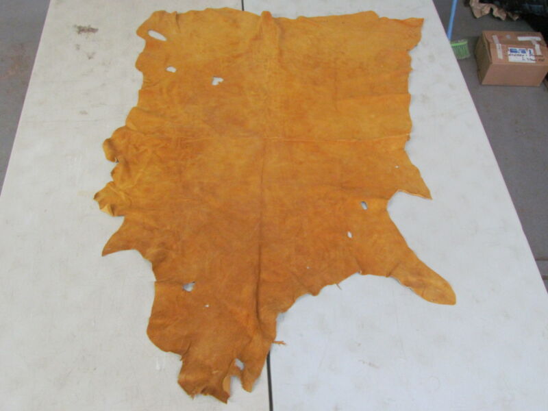 58" X 43" COMMERCIALLY TANNED MOOSE HIDE, PERFECT FOR BEADING, LIGHT COLOR 