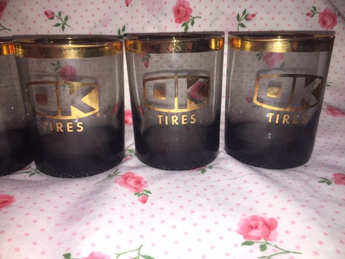 RARE OK Tires Advertising Glasses Set of 6