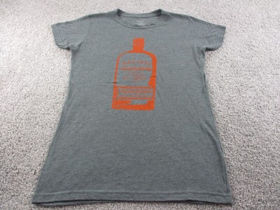 Bulleit Distilling Co Shirt Womens Medium Gray Orange Bourbon Bottle Logo Adult