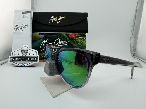 Pre-owned Maui Jim Olu Olu Mj 537-11a Grey Fade W/ Maui Green Polarized Sunglasses
