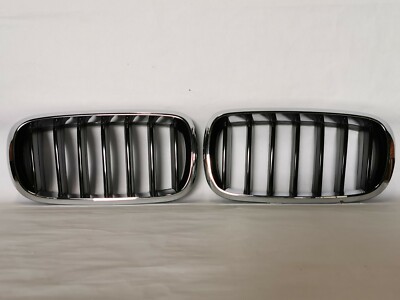 Front Bumper Grille Chrome Black Fit BMW X3 2011-2014 51117237421 51117237422