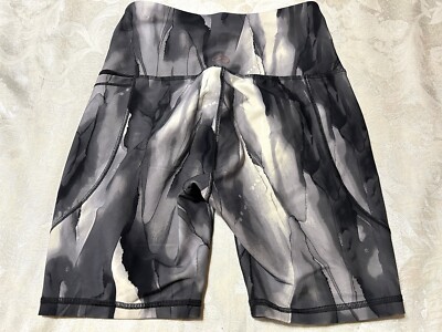 NWOT CALIA Women's Energize High Rise Bike Short 6'' XS Abstract Ink Art Black