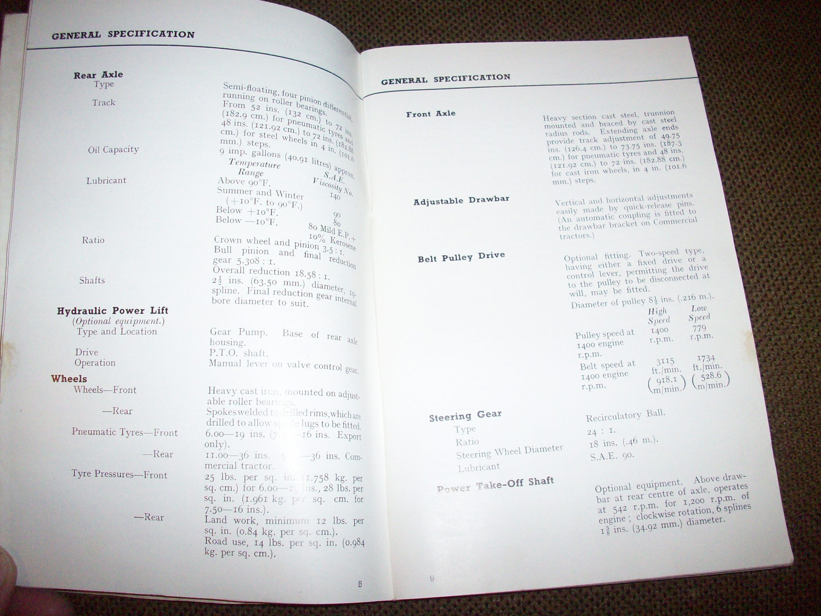 Original 1953 Ford Fordson Major Tractor Operator's Manual Printed in England