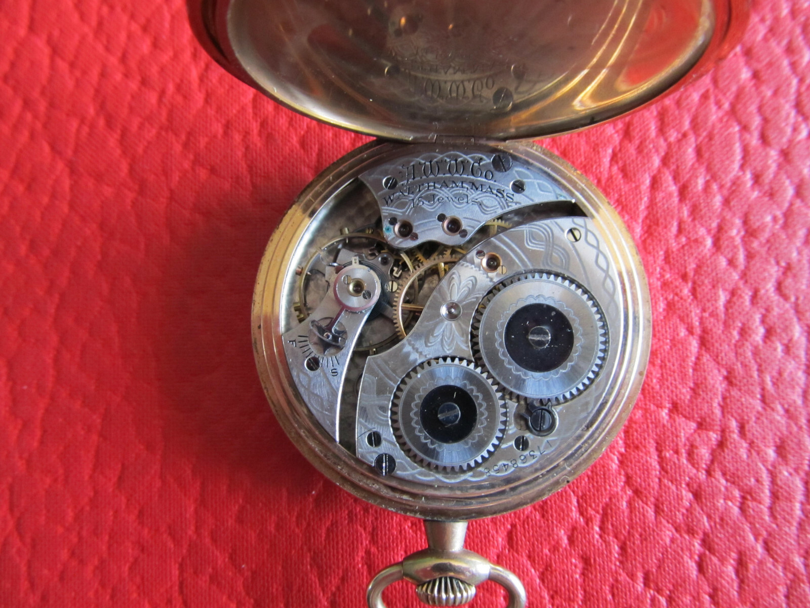 WALTHAM POCKET WATCH 15 JEWEL 12S 1908 RUNNING