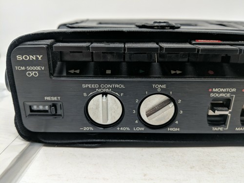 SONY TCM-5000EV VINTAGE PRO CASSETTE RECORDER W/ Case Manual Working