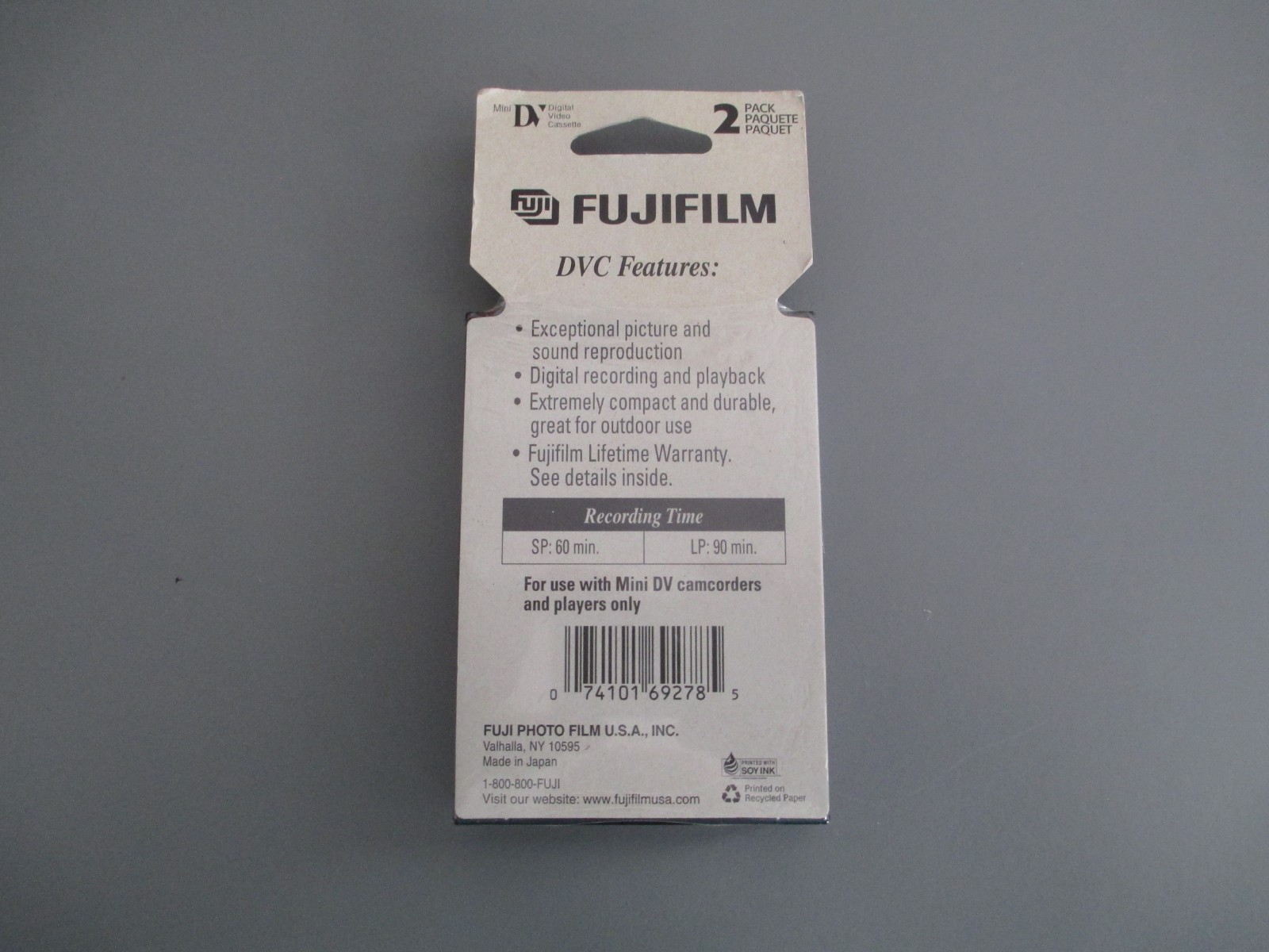 Fujifilm DVC Mini DV Digital 2 Pack Videocassette Tapes 60 SP 90 LP free ship
