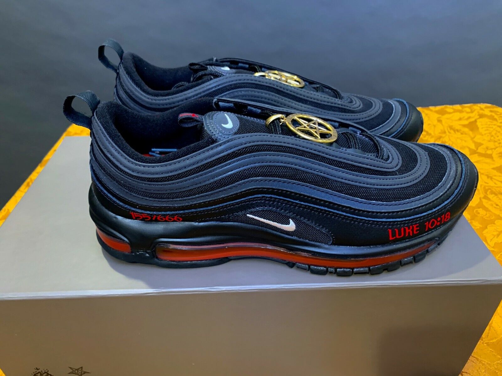 MSCHF x Lil Nas X Satan Shoes” Air Max 97 Size 10.5 *IN HAND MSCHF x Lil Nas X Satan Shoes” Air Max 97 Size 10.5 *IN HAND