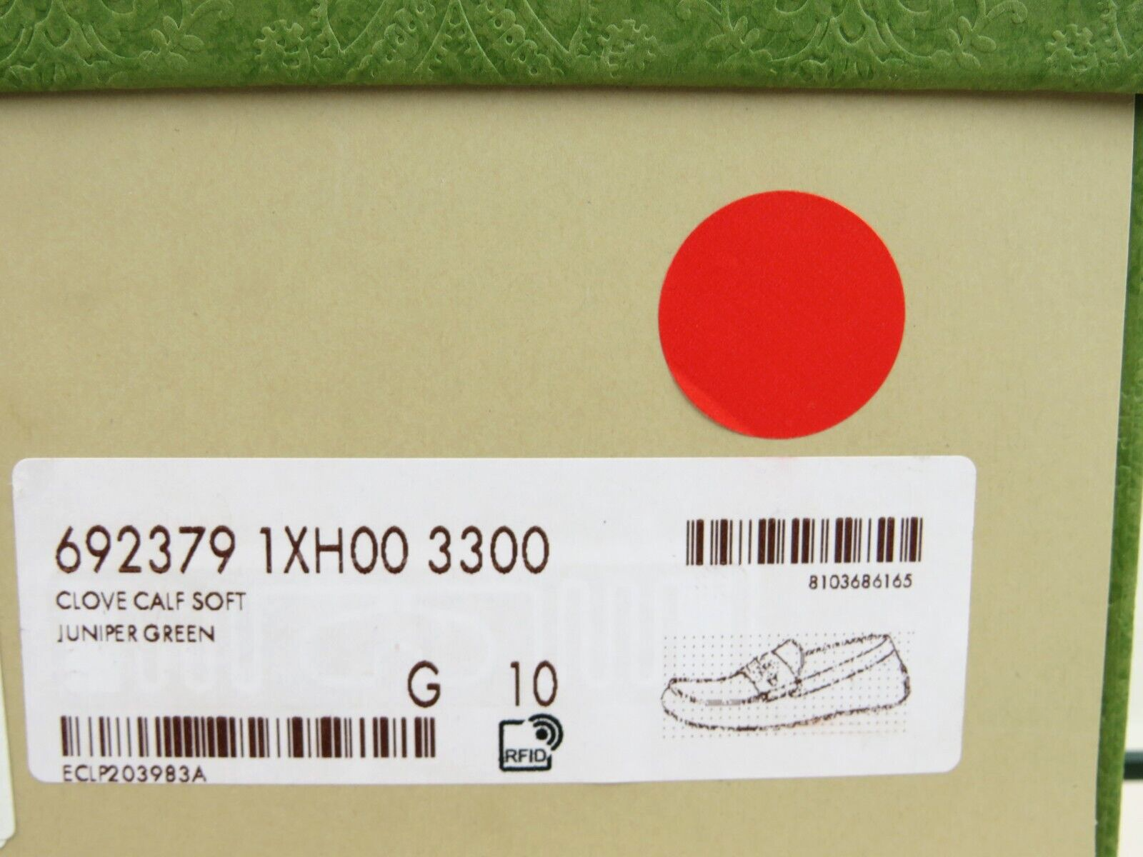 Pre-owned Gucci 692379 Olive Green Leather Gg Logo Moccasin Driving Loafers 10 / Us 11