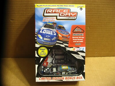 New 2005 Nascar Race Day CRG Constructible Racing Game 5 Cars + Pocono Track Wiz