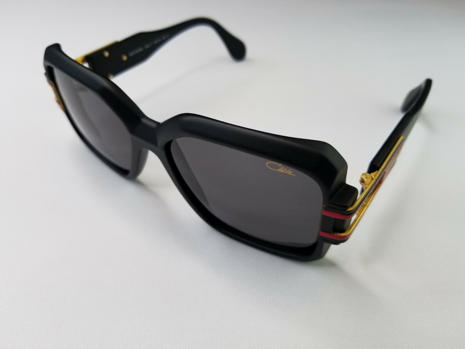Pre-owned Cazal Legends Mod. 623/302 Col. 011 Matte Black Red Sunglasses Made In Germany In Gray