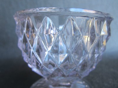 Antique EAPG Civil War Era Sawtooth Pattern Pressed Glass Footed Table Salt #1