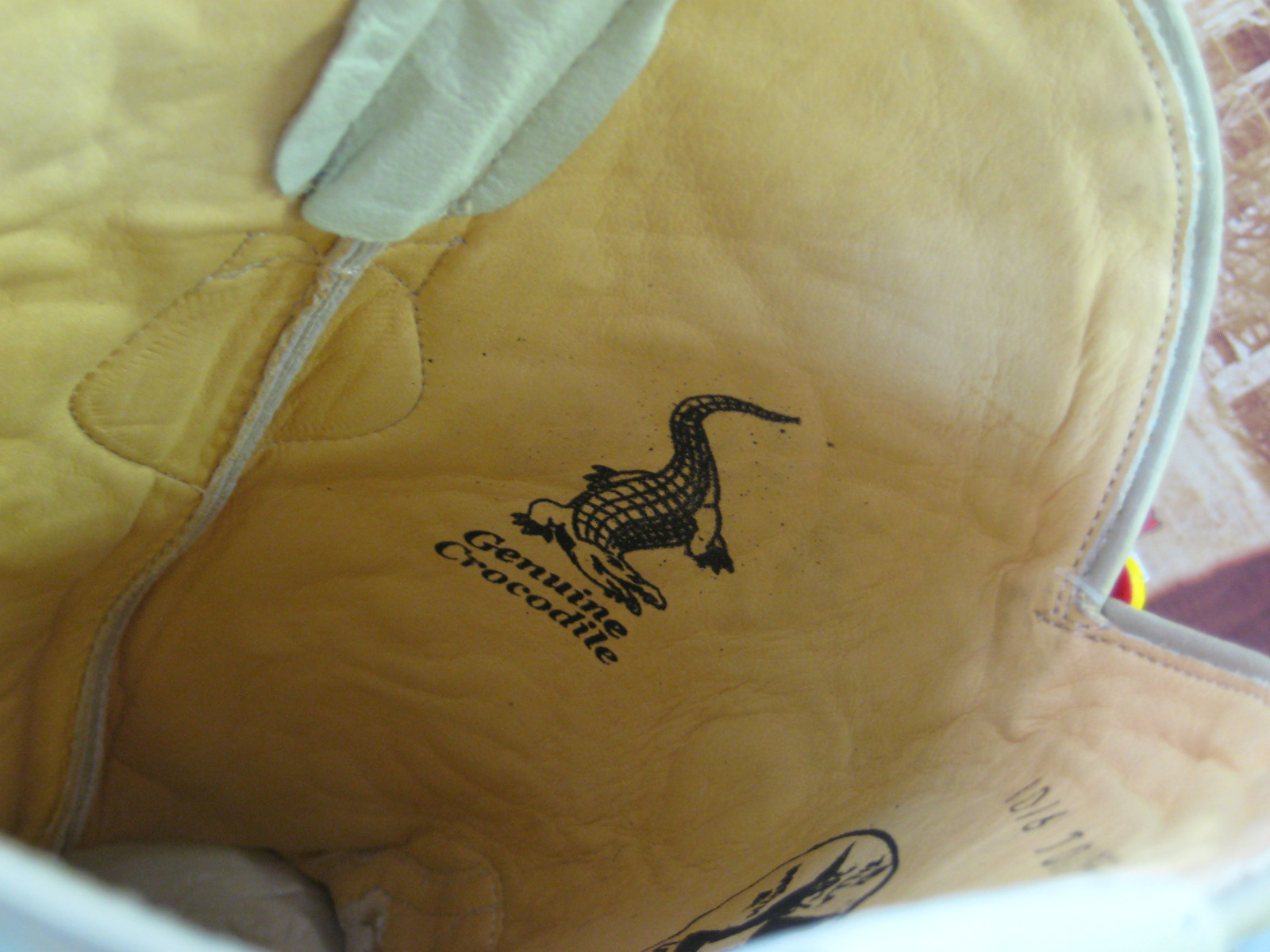 Pre-owned Los Altos Boots Los Altos Men Winter White Genuine Crocodile Caiman Tail Cowboy J-toe Boot (ee)