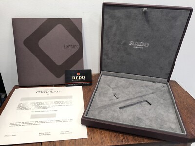 New! Authentic RADO Lantano Watch Presentation Box, Card, Booklet, Certificate