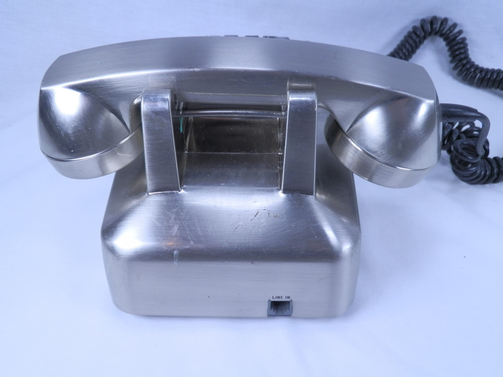 Crosley Brushed Stainless Steel Electric Replica Rotary 1950's Desk Phone