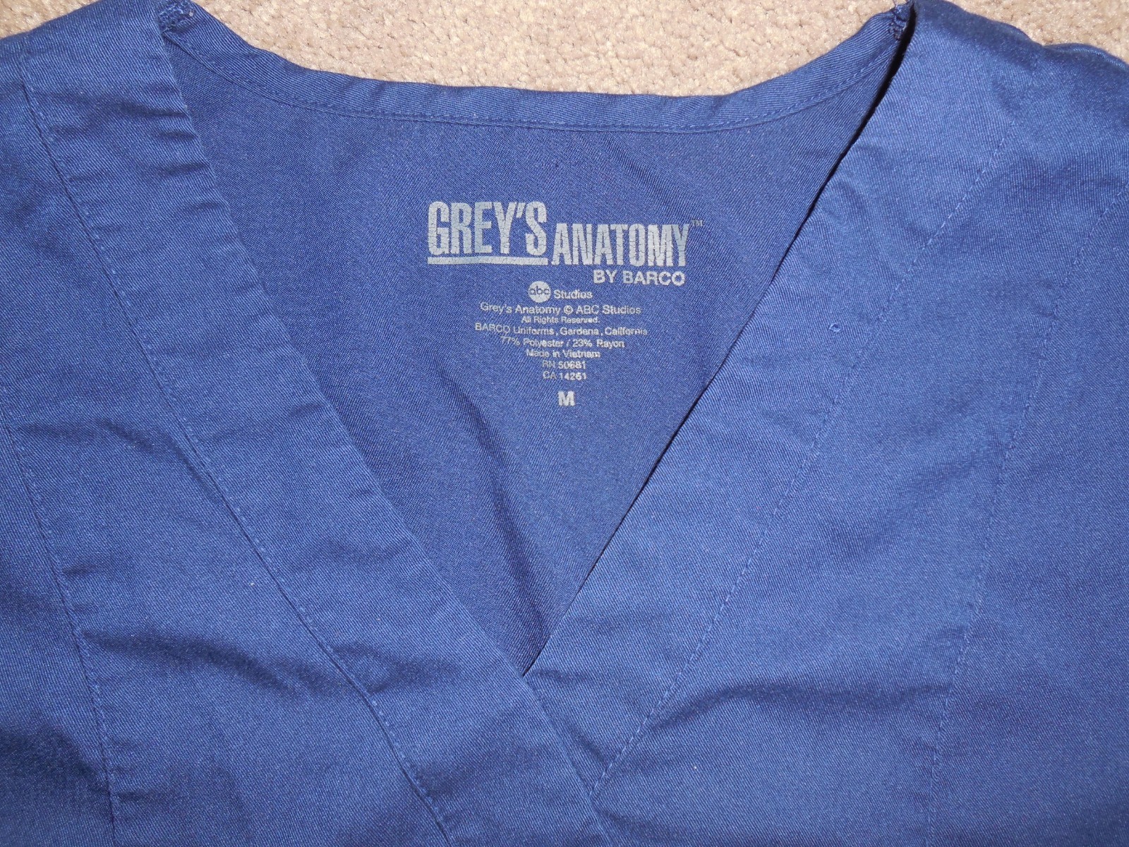 Womens Greys Anatomy Scrub Top Size M