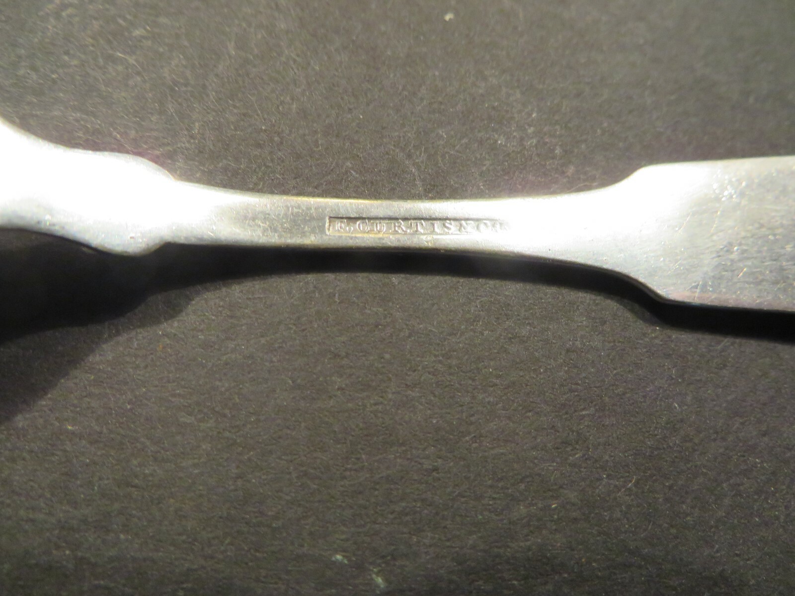 Coin Silver F. Curtis & Co. Hartford, CT Master Salt Shovel,1840's Monogramed