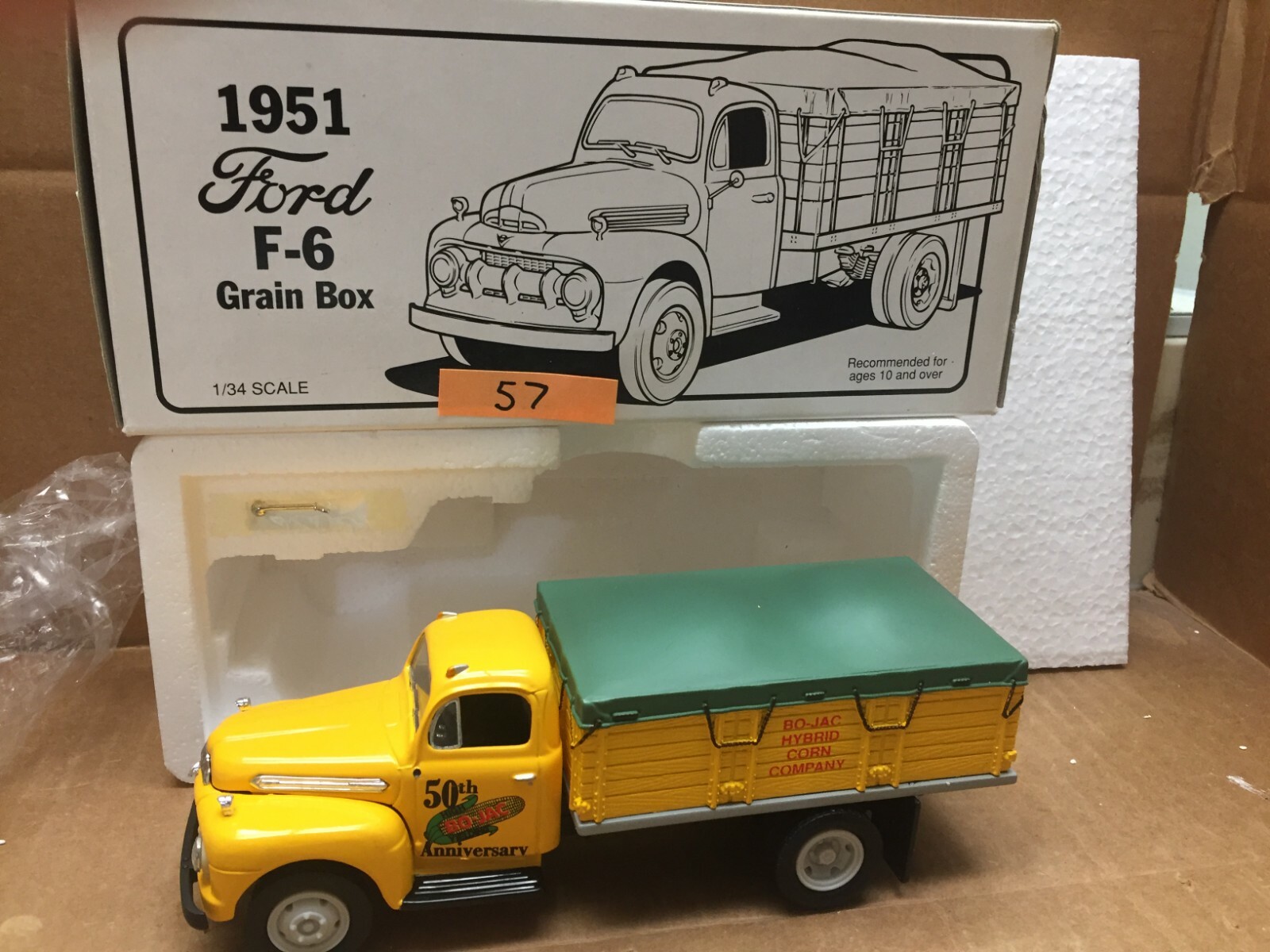 1951 Ford F-6 ボトラーズ トラック　1/34 1ST FIRST GEAR 1/34 BO-JAC HYBIRD CORN 1951 FORD F-6 GRAIN