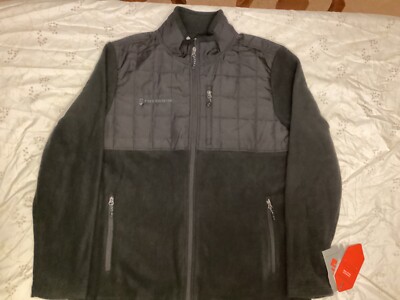 MEN S MICROTECH FLEECE JACKET/ SIZES XXL, LARGE, SMALL- JET BLACK