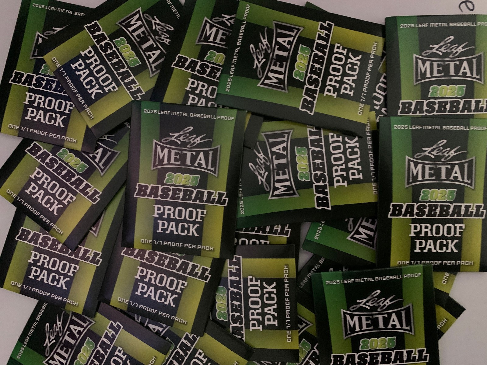 2025 Leaf Metal Baseball 1/1 Pre Production Sealed Proof Per Pack Lot of 100