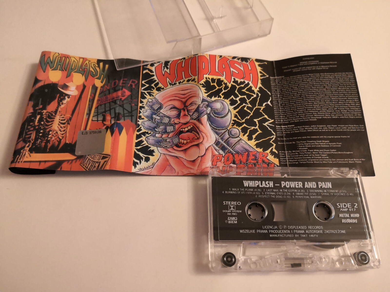 Whiplash Power And Pain Ticket To Mayhem cassette MC Sodom Slayer