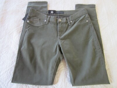 Rock & Republic Women Jeans Size 10 Olive Green Swamp Stud Skinny