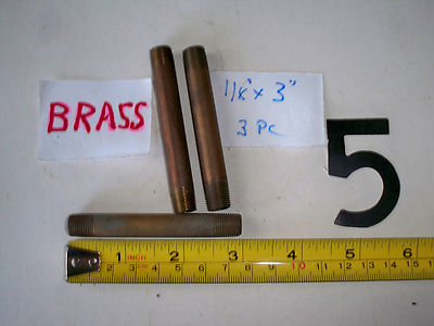 3  Brass Pipe Nipple 1/8'' NPT x   3''  Plumbing WATER AIR FUEL OIL MADE IN USA