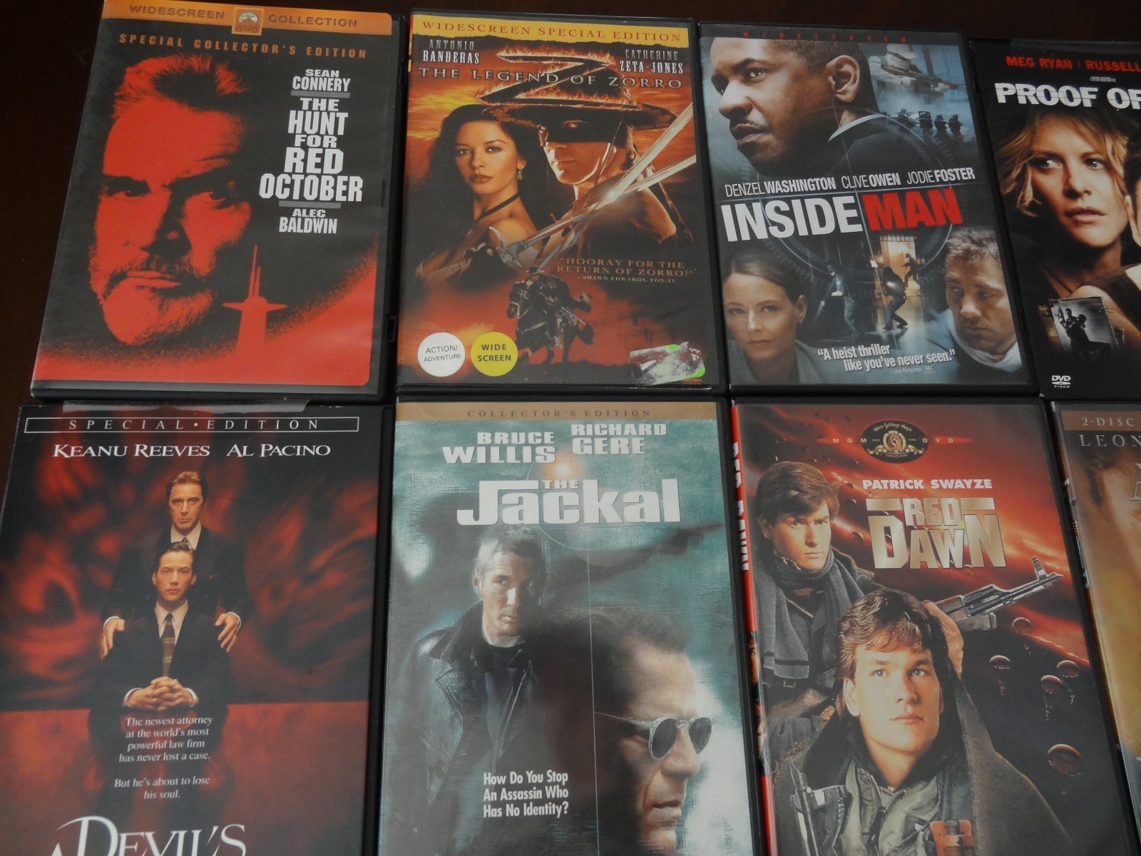 LOT OF 12 DVD'S HI END MOVIES VGC GREY NEW TROY  FROZEN HUNT RED OCTOBER AVIATOR