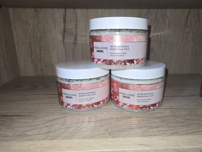 3X Bath and Body Works Aroma HIMALAYAN OASIS Lime Vetiver Salt Body Scrub 17 OZ