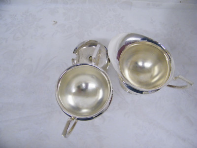 Vintage Antique Apollo 4372 Trademark Silver Plate Sugar & Creamer Set